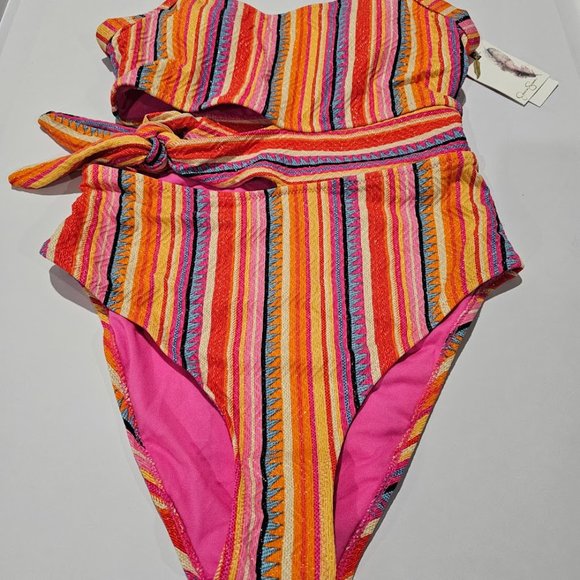 Jessica Simpson Escape to Pacific Tied One-piece Swimsuit - Picture 5 of 12